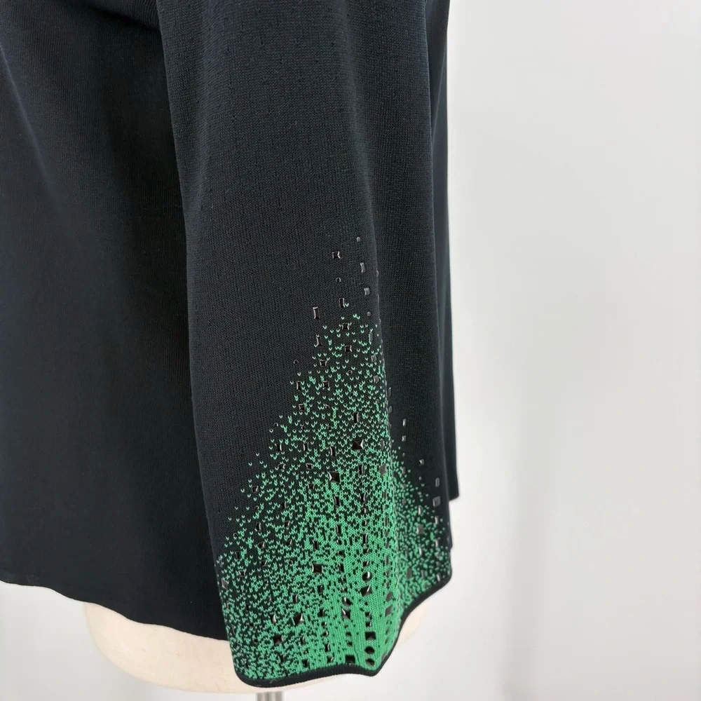 Toula‎ Knit Green and Black Sweater Jacket Set Small